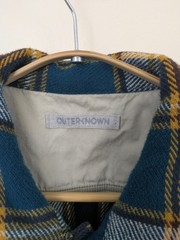 Outerknown Flanel Shirt Jacket Teal Ochre Plaid Medium 100%cotton