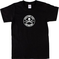 Custom Print Skull Logo T-Shirt – Rocker, Rockabilly, Punk, Various Colours