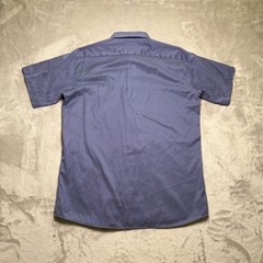 Texas Standard Short Sleeve Button Up Shirt Mens M Blue Geometric Texture Casual