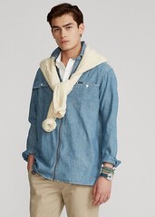 Polo Ralph Lauren Indigo Dyed Chambray Full Zip Overshirt Shirt Jacket Gentleman