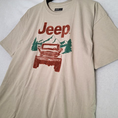 JEEP SPIRIT T SHIRT MENS 2XL XXL BEIGE 1941 VINTAGE CHEROKEE 4X4 FCA OFFROAD NWT
