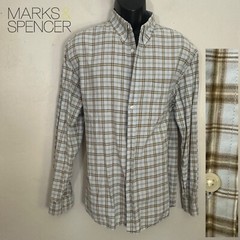 Marks & Spencer Plaid Button Down Large 41-43″ chest Gently worn 100% cotton