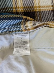 Outerknown Flanel Shirt Jacket Teal Ochre Plaid Medium 100%cotton