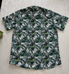 Silver Stone Collection Men’s Tropical Palm Print Button Up Shirt XXL Modern Fit