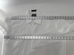 Omega Italy Dress Shirt 16-16.5 34/35 White Poly Slim Fit Long Sleeves YGI Y5-44