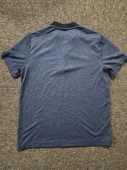 Perry Ellis Mens Medium Blue Quarter Zip Polo Shirt Short Sleeve Golf Casual