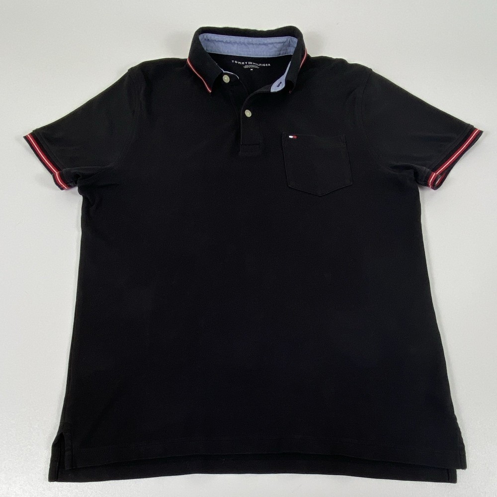 Tommy Hilfiger Men’s Polo Shirt Black Short Sleeve size M