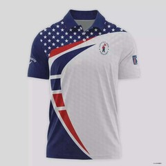 Blue Red Golf Star White 124th U.S. Open Pinehurst Callaway Polo Shirt Hot