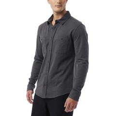 32 Degrees Men’s Long Sleeve Button Down Shirt, Knit Fabrication, Relaxed Fit