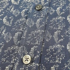 Charles Tyrwhitt Shirt Mens Large Blue Floral Leaf Casual Cotton Classic Fit But