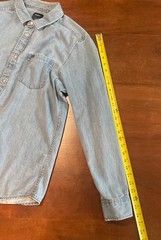 RVCA Light Denim snap shirt – Perfectly broken in – Slim Fit L – Long sleeve