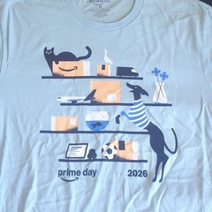 Amazon Prime Day 2026 Men’s M Light Blue Cotton Graphic Crew Neck T-Shirt