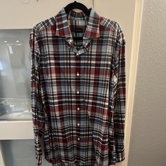 Ermenegildo Zegna Men’s Regular Fit XXL Multicolor Plaid Cotton Woven Shirt
