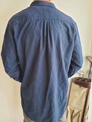 VTG Tailor Store Navy Blue Dress Shirt Classic 100% Combed Cotton Mens XL 17