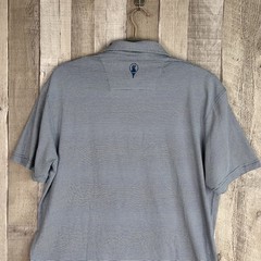 Birdie Retriever The Nautical Polo Shirt Size Large Blue Striped Stretch UPF 50