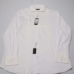 Desoto NWD Hai Dress Shirt Size 47 18.5 in Solid White 100% Cotton