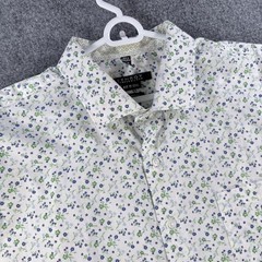 SYNRGY Performance DXL Mens 18.5 34/35 Floral Stretch Button Down Shirt White