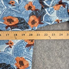 Vintage 70s Sears Kings Road Disco Shirt Men L Blue Floral Lightweight Button Up