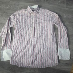 Metzler Switzerland Men’s Striped Dress Shirt French Cuff Size Large