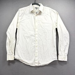 Express 1MX Fitted Dress Shirt Men M 15-15.5 Off White Formal Business Oxford