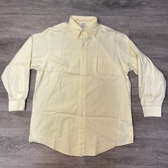 Brooks Brothers Shirt Mens 16-32 Oxford Yellow Button Collar Supima Dress Preppy