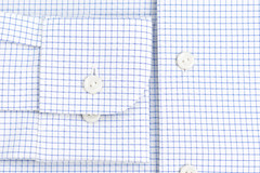 Men Eton Shirt Lightweight Twill Cotton & Silk Single Cuff Size 38 15 Slim Fit