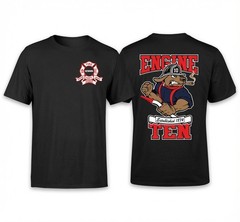 Engine Ten Newark Fire Department T-Shirt, Firefighter Dog Graphic Tee S-2XL