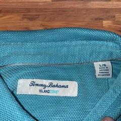 Tommy Bahama IslandZone Polo Shirt Blue Marlin Logo Men’s Large Golf Casual