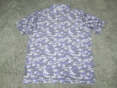 Straight Down Polo Large Blue Camo Shirt Short Sleeve Performance Collared