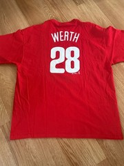 Vintage Y2K majestic Phillies, crewneck T-shirt, size XXL,Werth 28