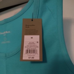 2 Pack Medium Turquoise Tank Tops chest 19 1/2″ Round Neck Goodfellow & Co.