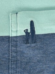 Johnnie O Hanging Out Polo Shirt Mens Large Blue Stripe Short Sleeve Stretch