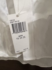 Michael Kors Non-Iron Slim Fit Cotton White Dress Shirt 16 34/35