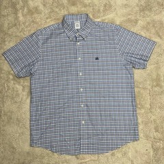 Brooks Brothers 1818 Mens Regular Fit Non-Iron Stretch Check Shirt Blue Pink L