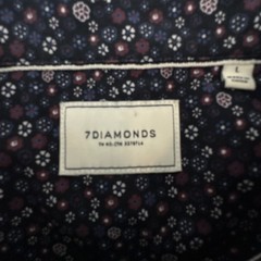 7Diamonds Mens Floral Micro Print Short Sleeve Button Down Shirt Navy SMK-6090 L
