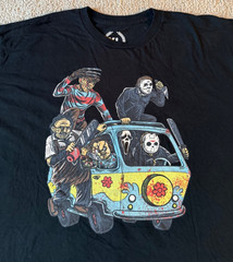 Teepublic Slasher Movie Horror Fiends Scooby-Doo Van Retro T-Shirt – Size XL