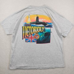 Vtg 90’s HMS Victorious Submarine Tee Single Stitch See Tru Paper Thin 23×27 XL