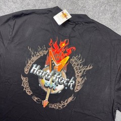VTG Hard Rock Cafe Shirt Mens 2XL Black Bangkok Thailand Fire Guitar Tee NEW