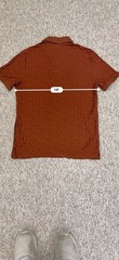 Express T Shirt Mens Medium Red Rust Orange Short Sleeve Ribbed Checkered