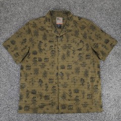 5.11 Tactical Shirt Mens Large Green Snap Button Mushroom Edible Plants Hawaiian