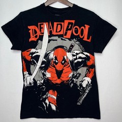 Marvel Deadpool Graphic T-Shirt Men’s Small Black Comic Superhero Tee