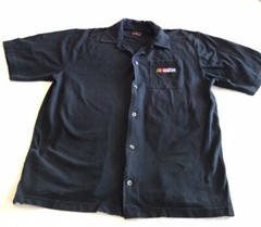 ST. CLAIR APPAREL MEN’s blk NASCAR Button down collared, sleeved shirt.Lrg