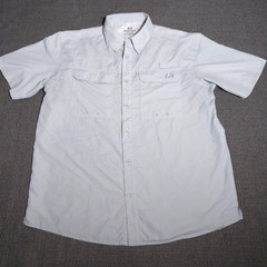 Mens Realtree Fishing Button Up Vented Shirt Large Steel Blue