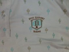 Straight Down Golf Polo Shirt SZ Medium Cactus AOP Off White LOGO