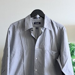 EUC CHAPS Regular Men Button Down T-Shirt 16 ½ neck, 34/35 Gray Long Sleeve
