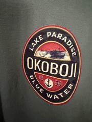 NWOT Men’s Blue 84 Large Okoboji Lake Paradise Teal Short-Sleeve T-Shirt
