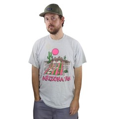 Arizona Tan Skeleton Vintage T Shirt Mens XL Gray Funny Tanning Puff Print Tee