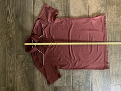 Texas Standard Mens Medium Polo Shirt Western Stretch Maroon w/White Piping