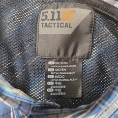 5.11 Tactical Mens Blue Plaid Short Sleeve Snap Front Shirt Medium TLBLIN-4389-1