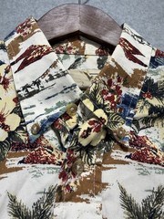 Vintage Hawaiian Shirt Mens L Natural Issue 100% Cotton Beach Aloha